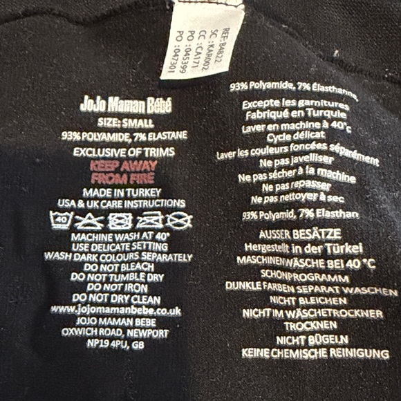 Jojo Maman bébé Black Maternity Leggings - Picture 2 of 3